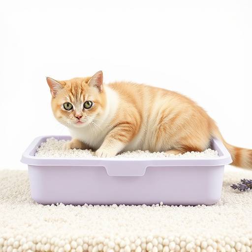Arena aglomerante para gatos de control de olores, aroma a lavanda.