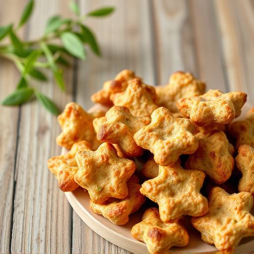 Snacks crujientes para perros con sabor a pollo y hierbas mediterr&aacute;neas.